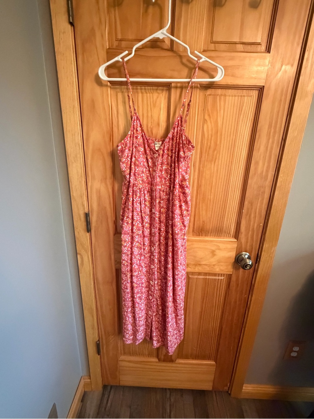 Women’s Pink Floral Midi Dress - Lightweight Summer Style